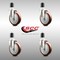 Service Caster 5 Inch 316SS Maroon Polyurethane Swivel 1-3/4 Inch Expanding Stem Caster Set SCC SCC-SS316EX20S514-PPUB-MRN-134-4 - alternate 3
